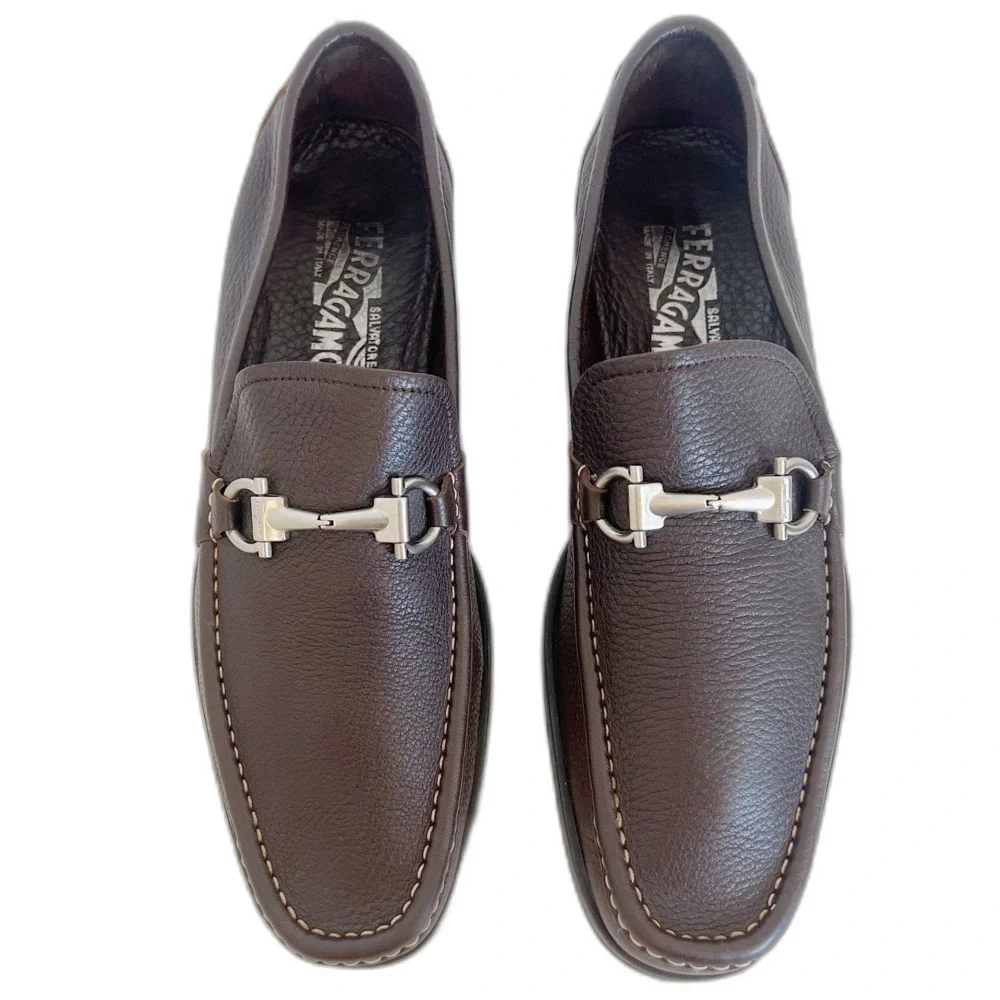 Salvatore Ferragamo Brown Leather Bit Loafers - Picture 7 of 8